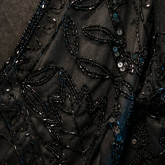 Rare Sparkly Black Art Deco Beaded Tunic - Picture 3 of 7